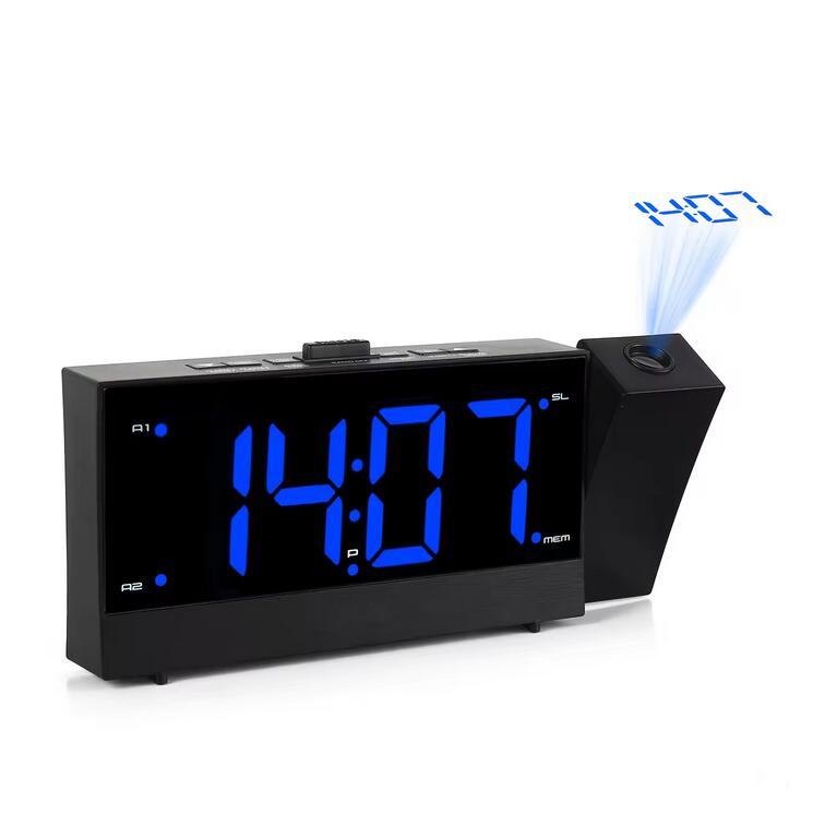 High Quality LED Multi-function Digital Snooze Display Time Table Alarm Clocks Led Radio Dual Alarm Clock Projection