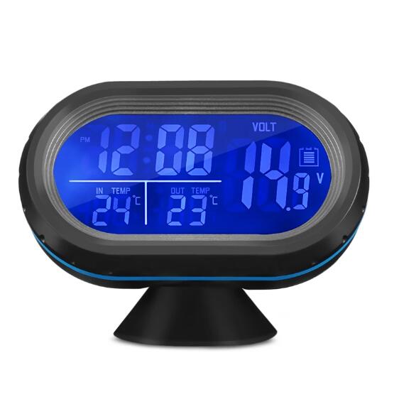 Vst 7009V Car Digital Clock With Thermometer And Automotive Voltmeter 2 In 1 Led Dual Color Backlight Frost Alarm Snooze Fuction