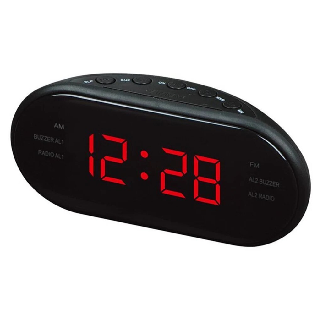 VST VST-902 Fashion Modern AM/FM Led Clock Radio Electronic Desktop Alarm Clock Digital Table Clocks Snooze Function-25 US Plug